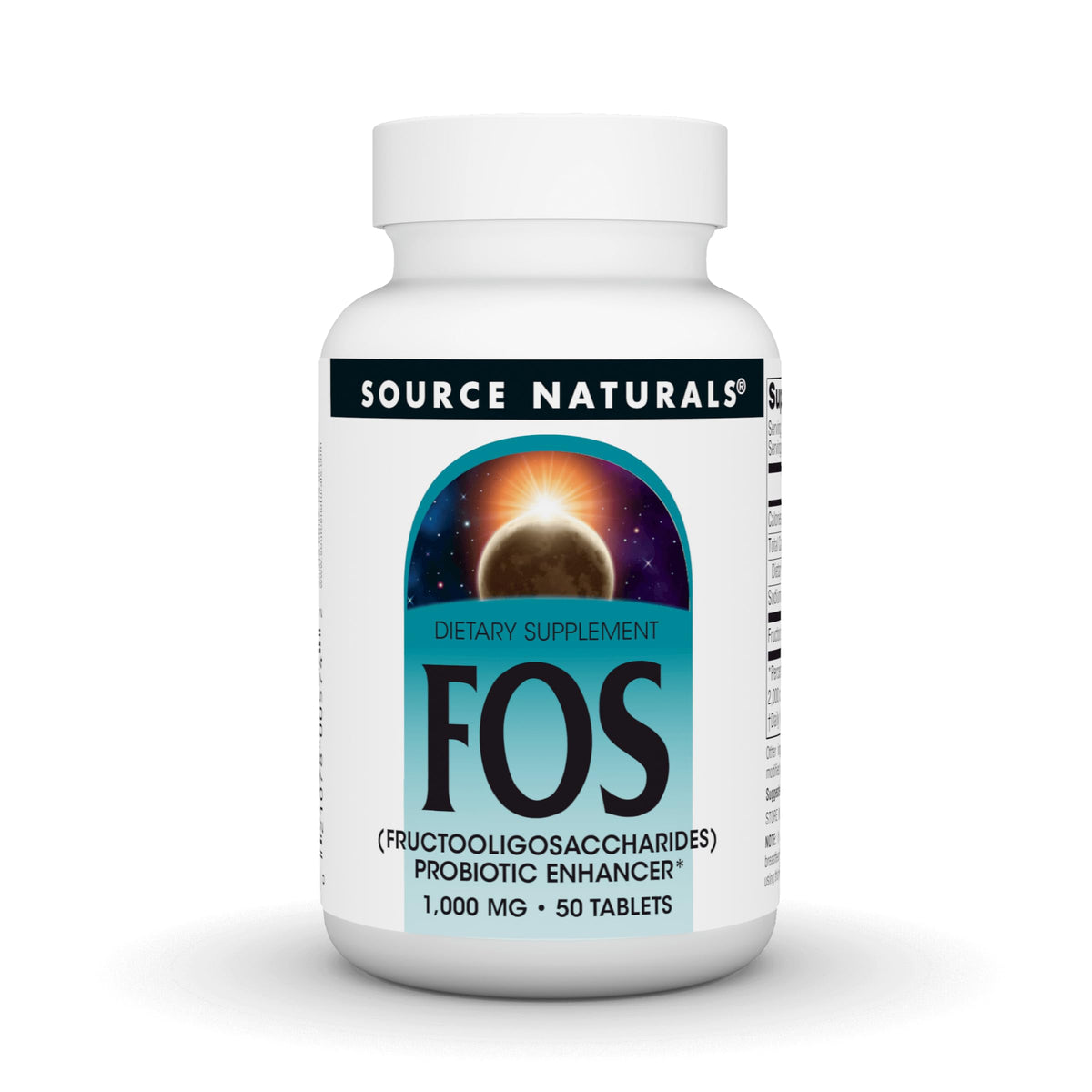 Source Naturals FOS 1000 mg comprimés végétariens en boîte