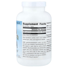 Source Naturals GABA 750 mg 180 comprimés avec étiquette