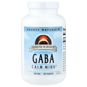 Source Naturals GABA 750 mg 180 comprimés vue de face