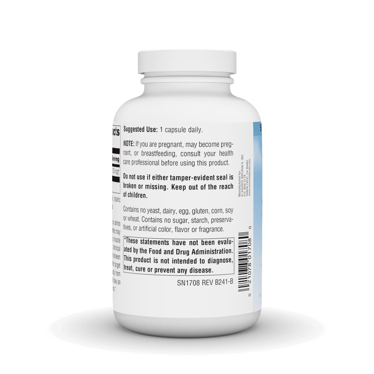 Source Naturals GABA 750mg 180 capsules avec étiquette