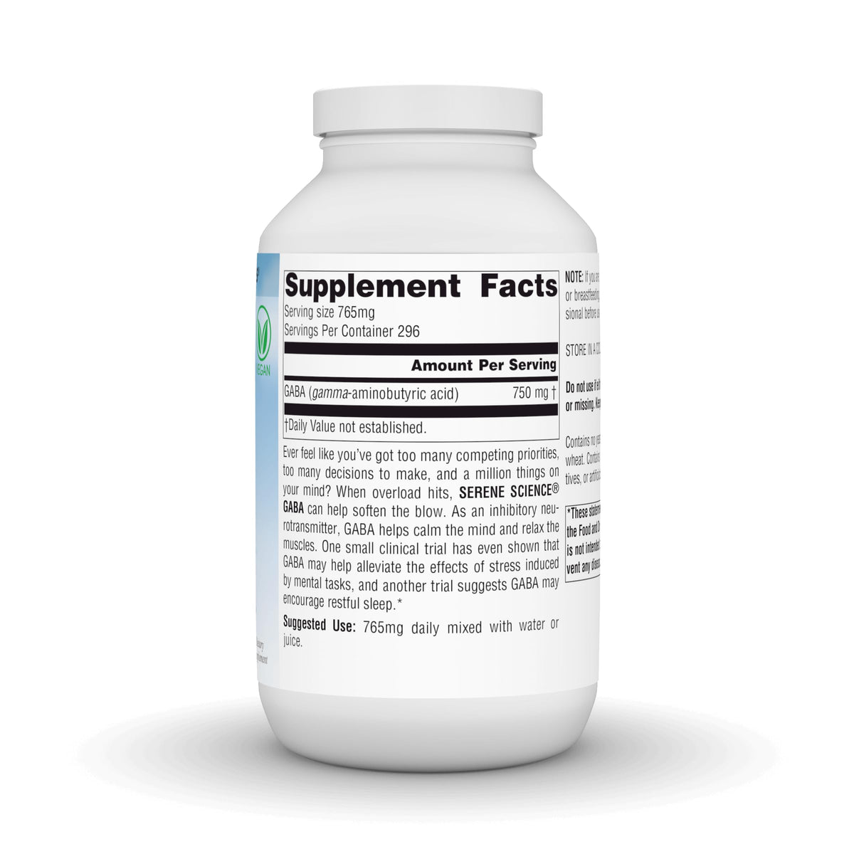 Source Naturals GABA Poudre 750 mg 272g avec cuillère doseuse