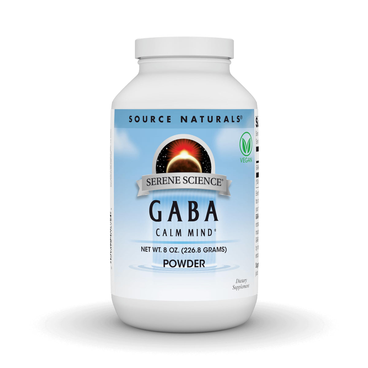 Source Naturals GABA Poudre 750 mg 272g vue de face