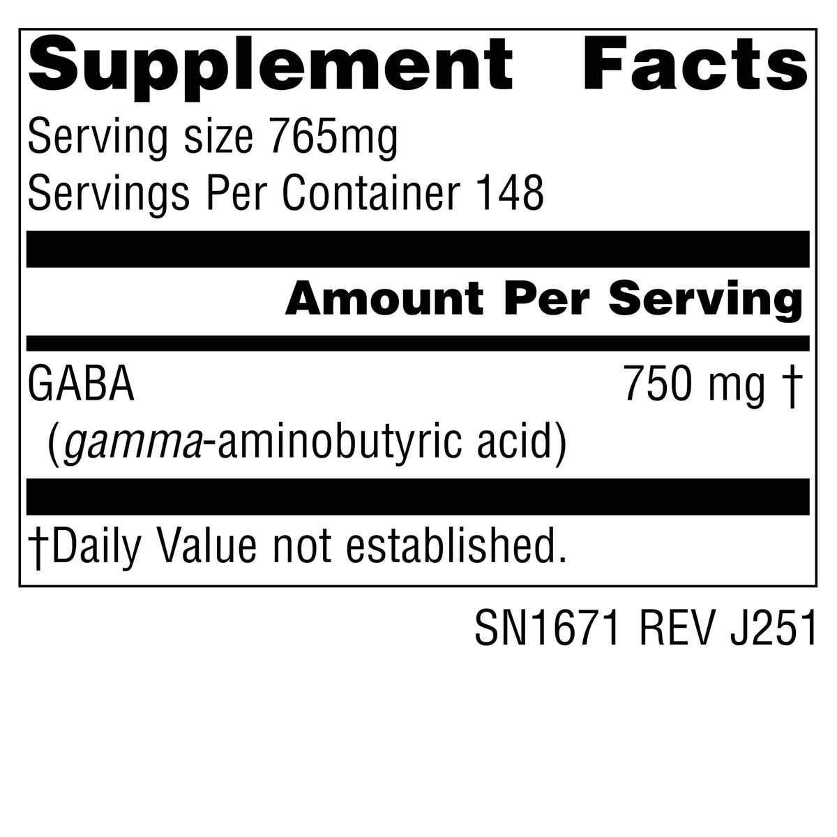 Source Naturals GABA Poudre Végane 295g vue de dos