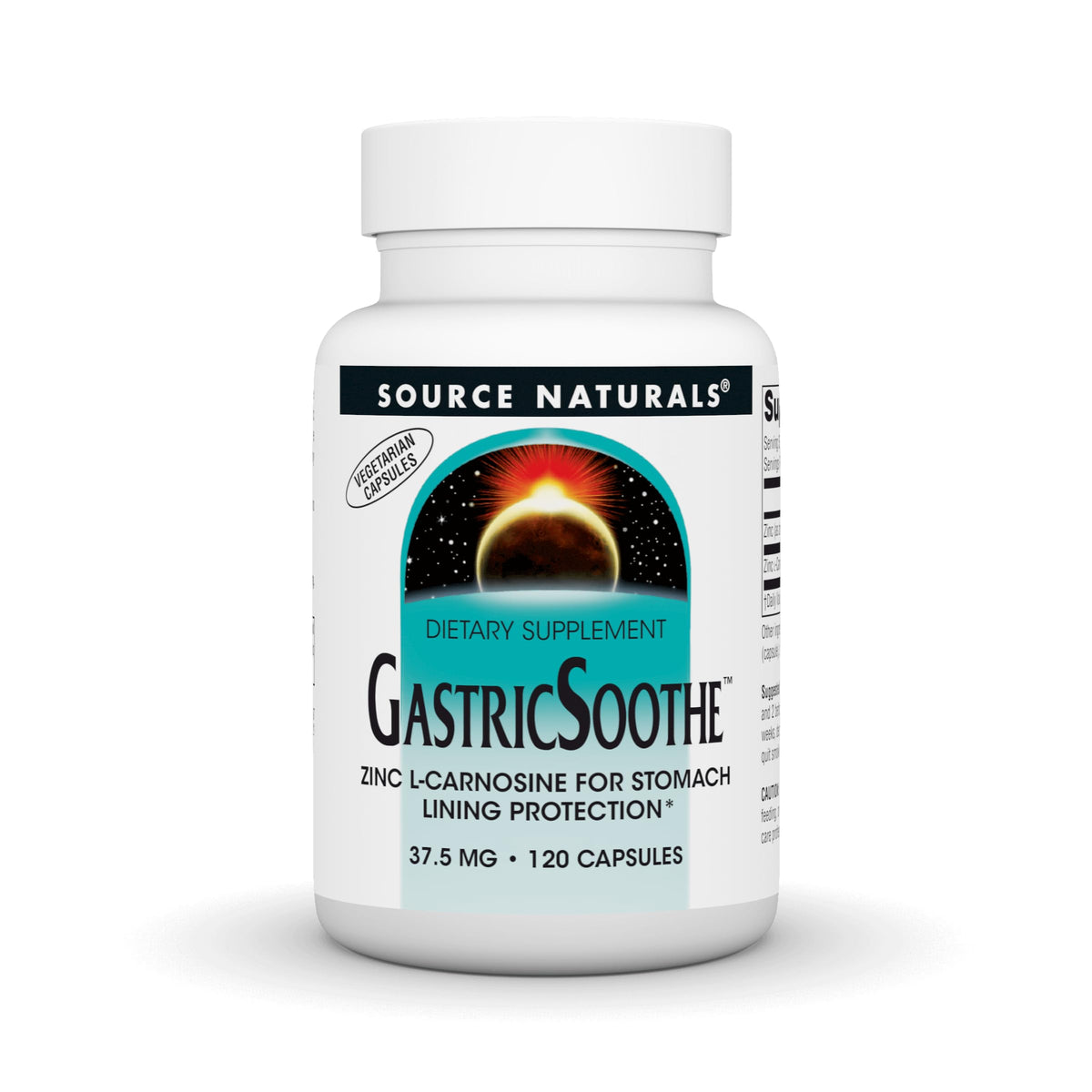 Source Naturals GastricSoothe Zinc L-Carnosine 120 gélules végétales, vue avant