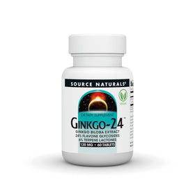 Source Naturals Ginkgo-24 120 mg comprimés vue de face