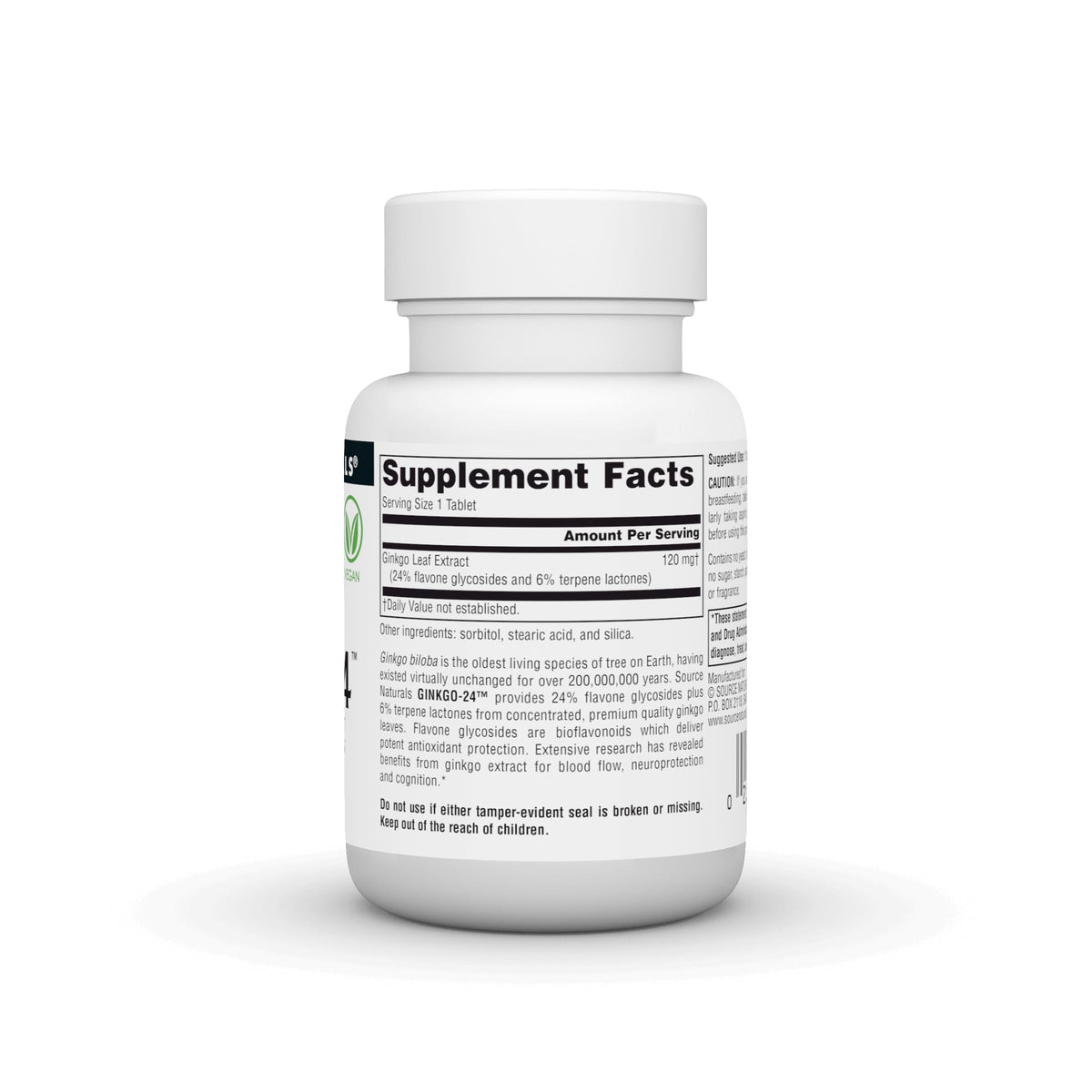 Source Naturals Ginkgo-24 comprimés avec description