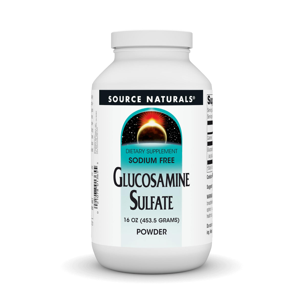 Source Naturals Glucosamine Sulfate 522g devant emballage