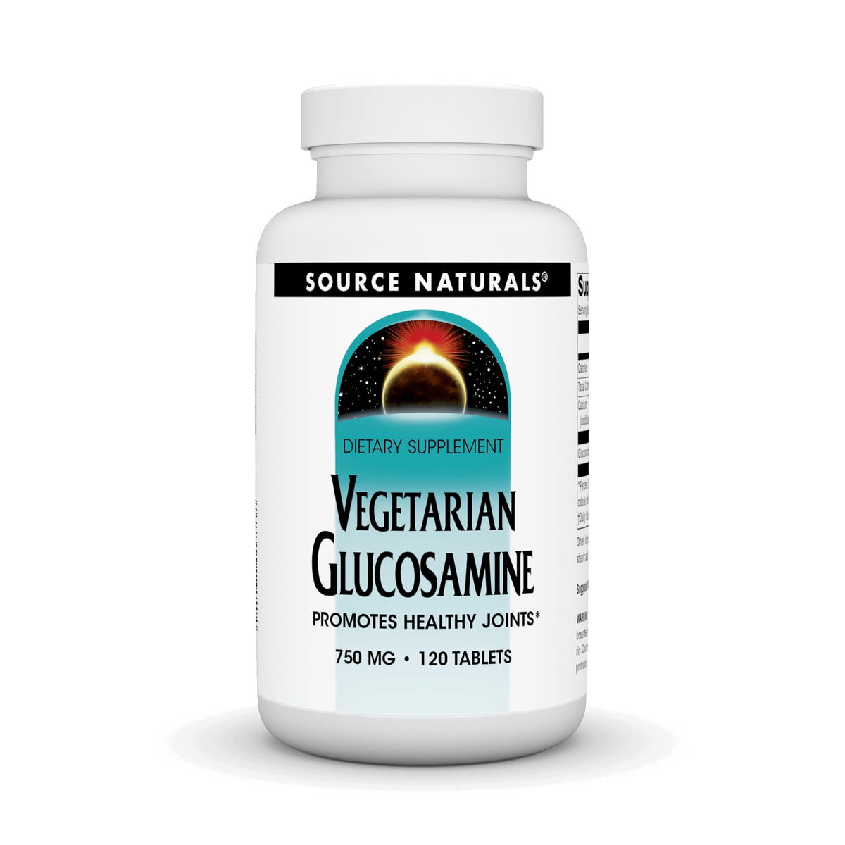 Source Naturals Glucosamine Végétarien 750 mg 120 comprimés vue avant
