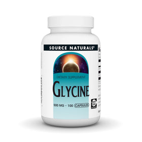 Source Naturals Glycine 500 mg 100 capsules vue de face