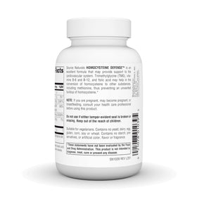 Source Naturals Homocysteine Defense 120 tablettes avec des ingrédients sur une table