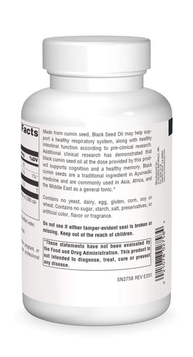 Source Naturals Huile de Graine de Cumin Noir 240 gélules - vue arrière