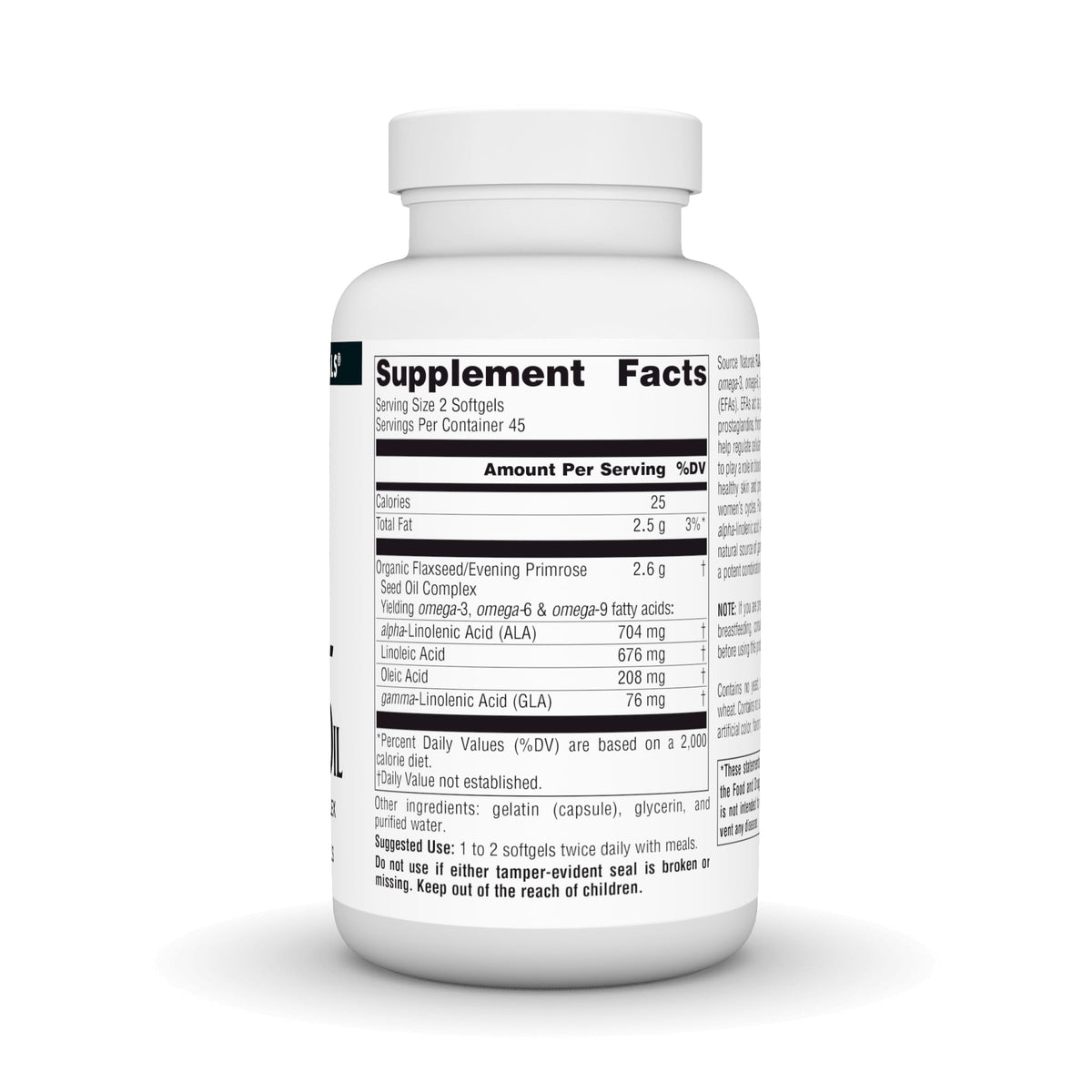 Source Naturals Huile de Graines de Lin et de Primevère 1300mg packaging