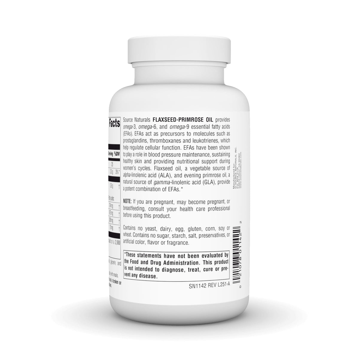 Source Naturals Huile de Graines de Lin et de Primevère softgels close-up