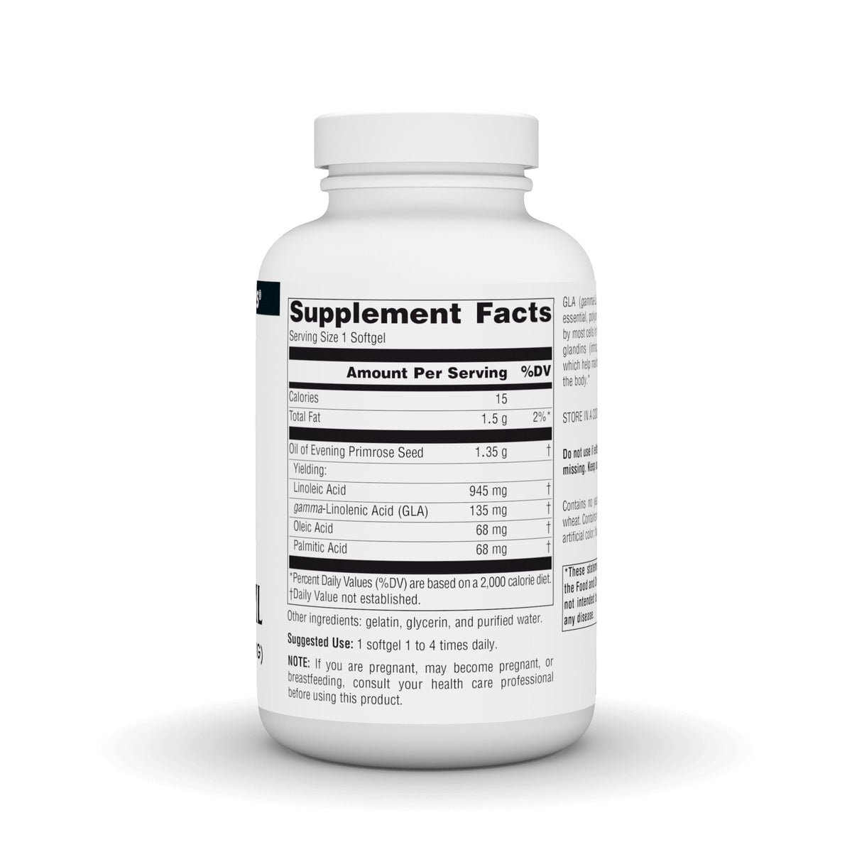 Source Naturals Huile de Onagre 1350 mg gélules molles arrière