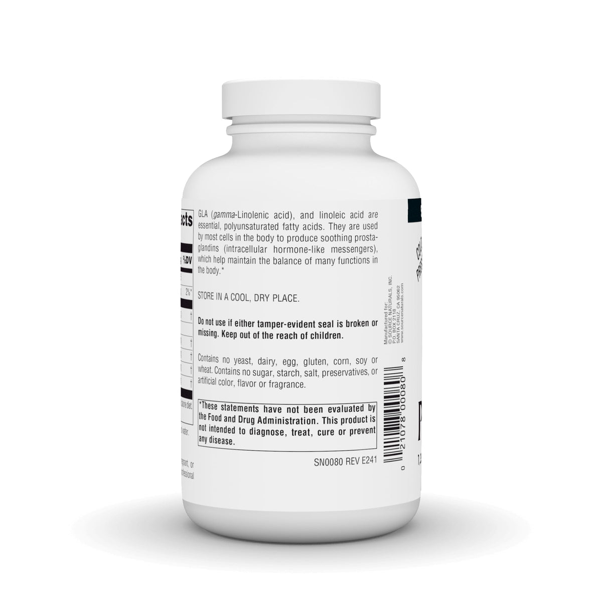Source Naturals Huile de Onagre 1350 mg gélules molles côté