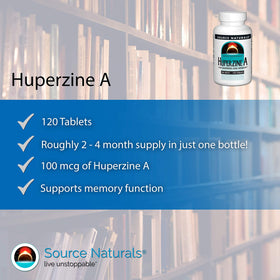 Source Naturals Huperzine A 100mcg vu de côté
