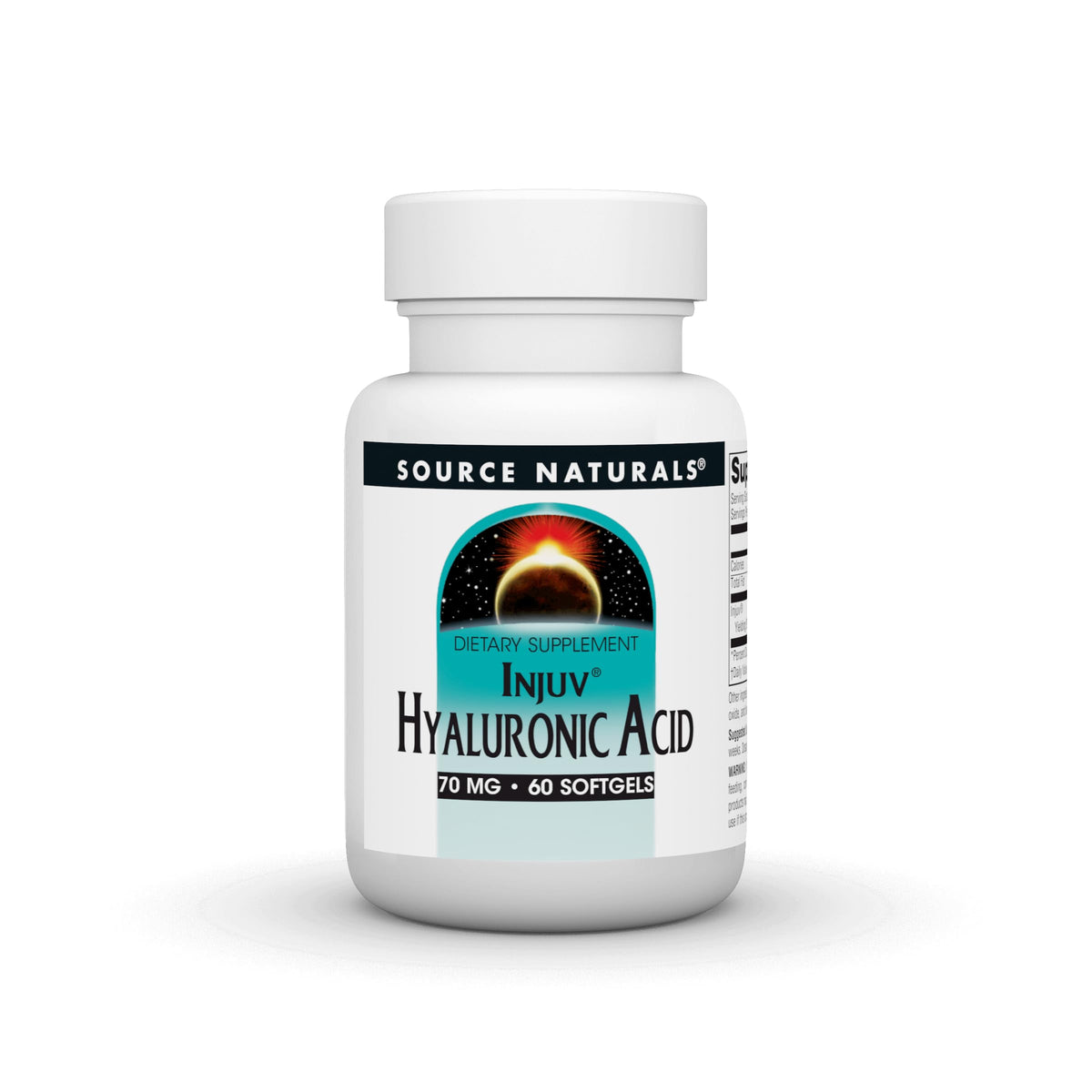 Source Naturals Injuv Acide Hyaluronique 70mg 60 gélules molles vue avant