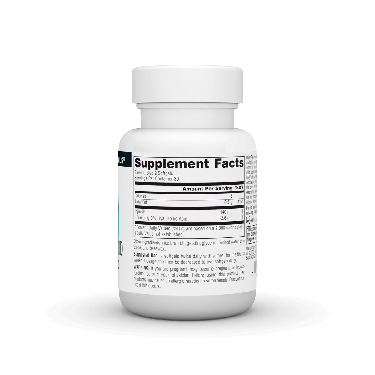 Source Naturals Injuv Acide Hyaluronique 70mg gélules molles
