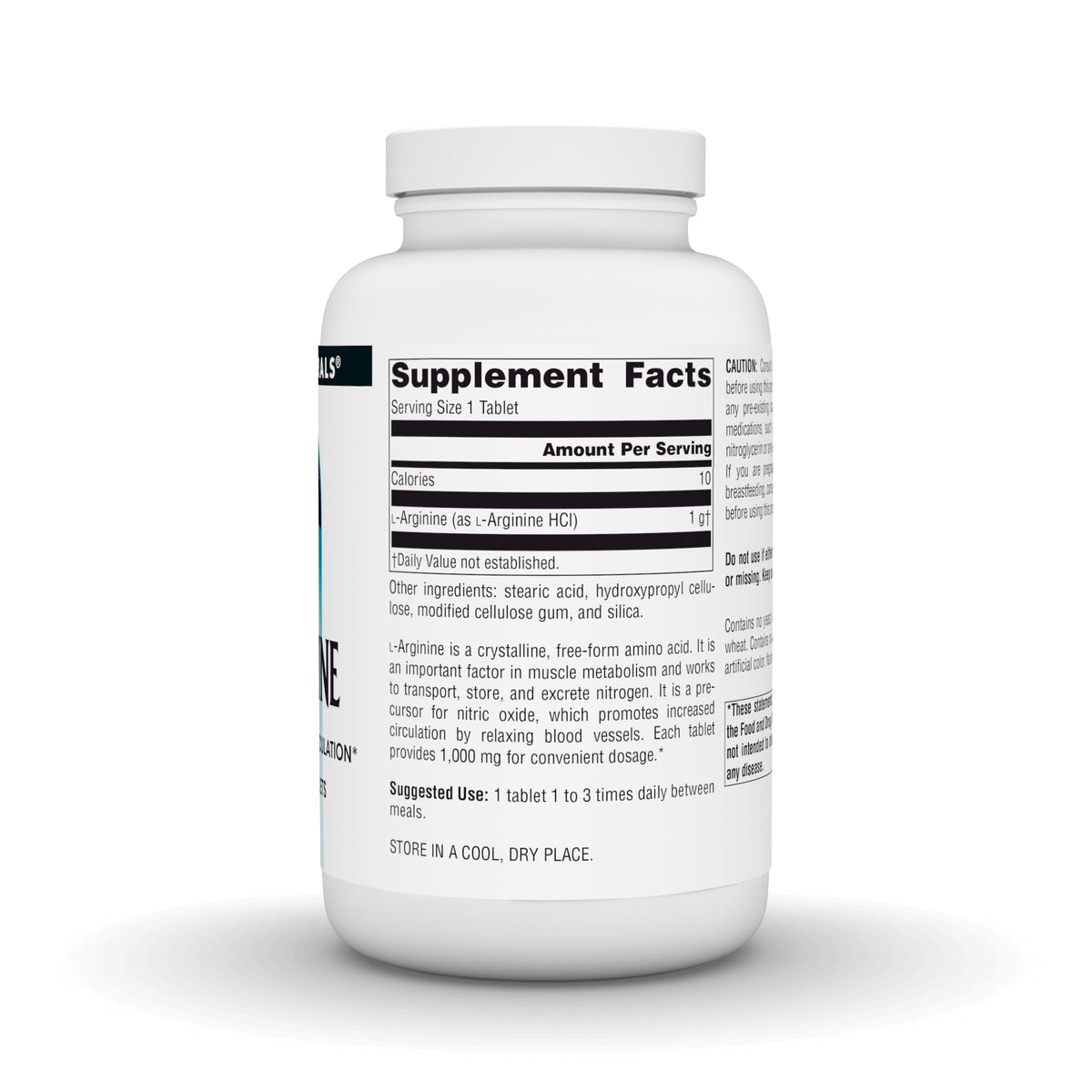 Source Naturals L-Arginine 1000 mg 200 comprimés avec emballage