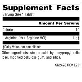 Source Naturals L-Arginine 1000 mg 200 comprimés vue arrière