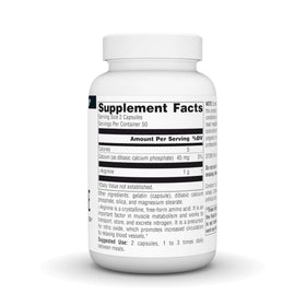 Source Naturals L-Arginine 500 mg gélules vue de côté