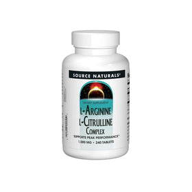 Source Naturals L-Arginine L-Citrulline Complex 1000 mg 240 comprimés - vue de face