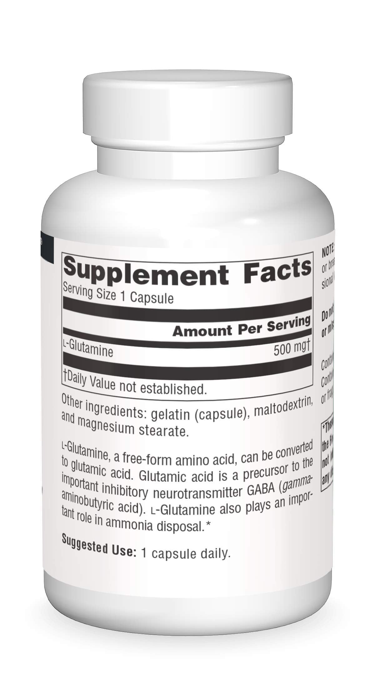 Source Naturals L-Glutamine bottle with label
