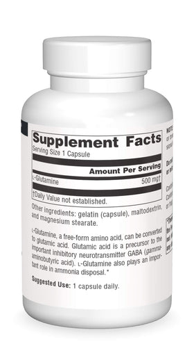 Source Naturals L-Glutamine bottle with label
