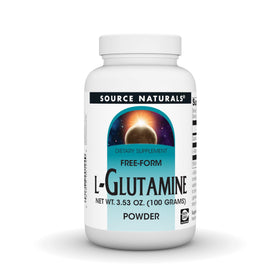 Source Naturals L-Glutamine Poudre 100g vue avant avec étiquette