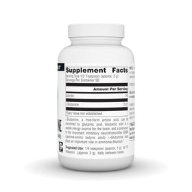 Source Naturals L-Glutamine Poudre 100g vue de côté
