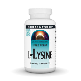 Source Naturals L-Lysine 1 000 mg boîte avant vue