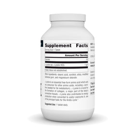 Source Naturals L-Lysine 1000 mg 200 comprimés arrière