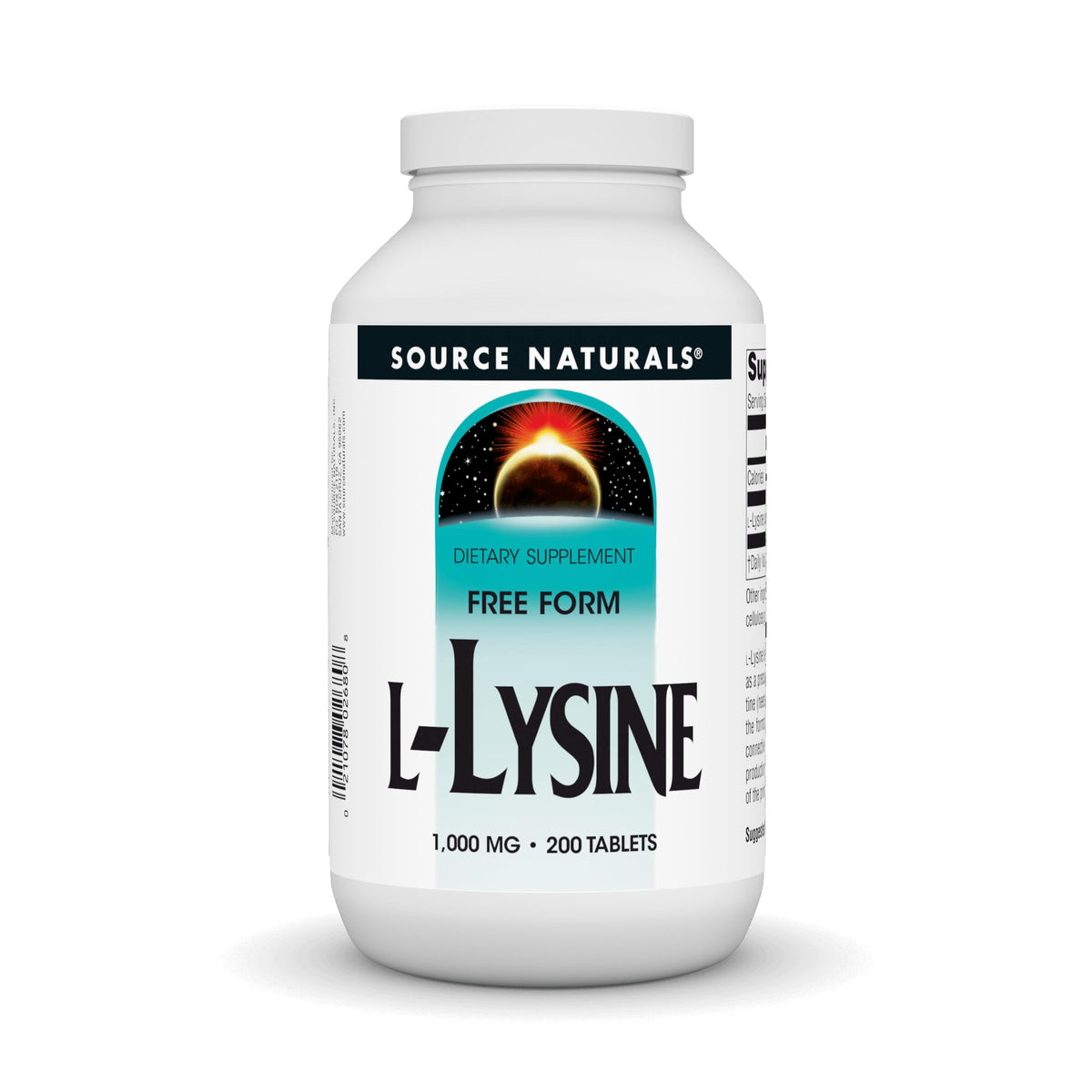 Source Naturals L-Lysine 1000 mg 200 comprimés avant