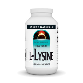Source Naturals L-Lysine 1000 mg 200 comprimés avant