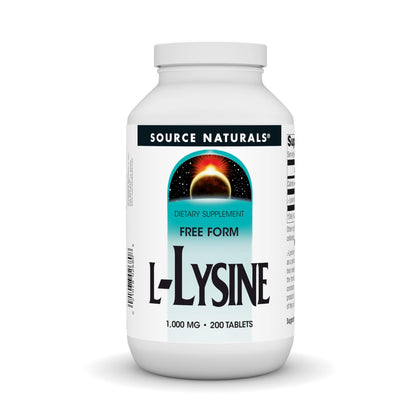Source Naturals L-Lysine 1000 mg 200 comprimés avant