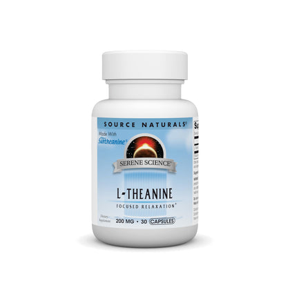 Source Naturals L-Theanine 200 mg 30 capsules front view