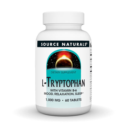 Source Naturals L-Tryptophan 1000 mg 60 comprimés vue de face