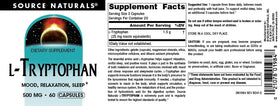 Source Naturals L-Tryptophan 500 mg avec jus de fruit