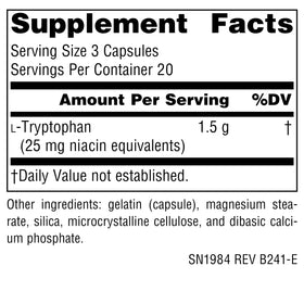 Source Naturals L-Tryptophan capsules et emballage
