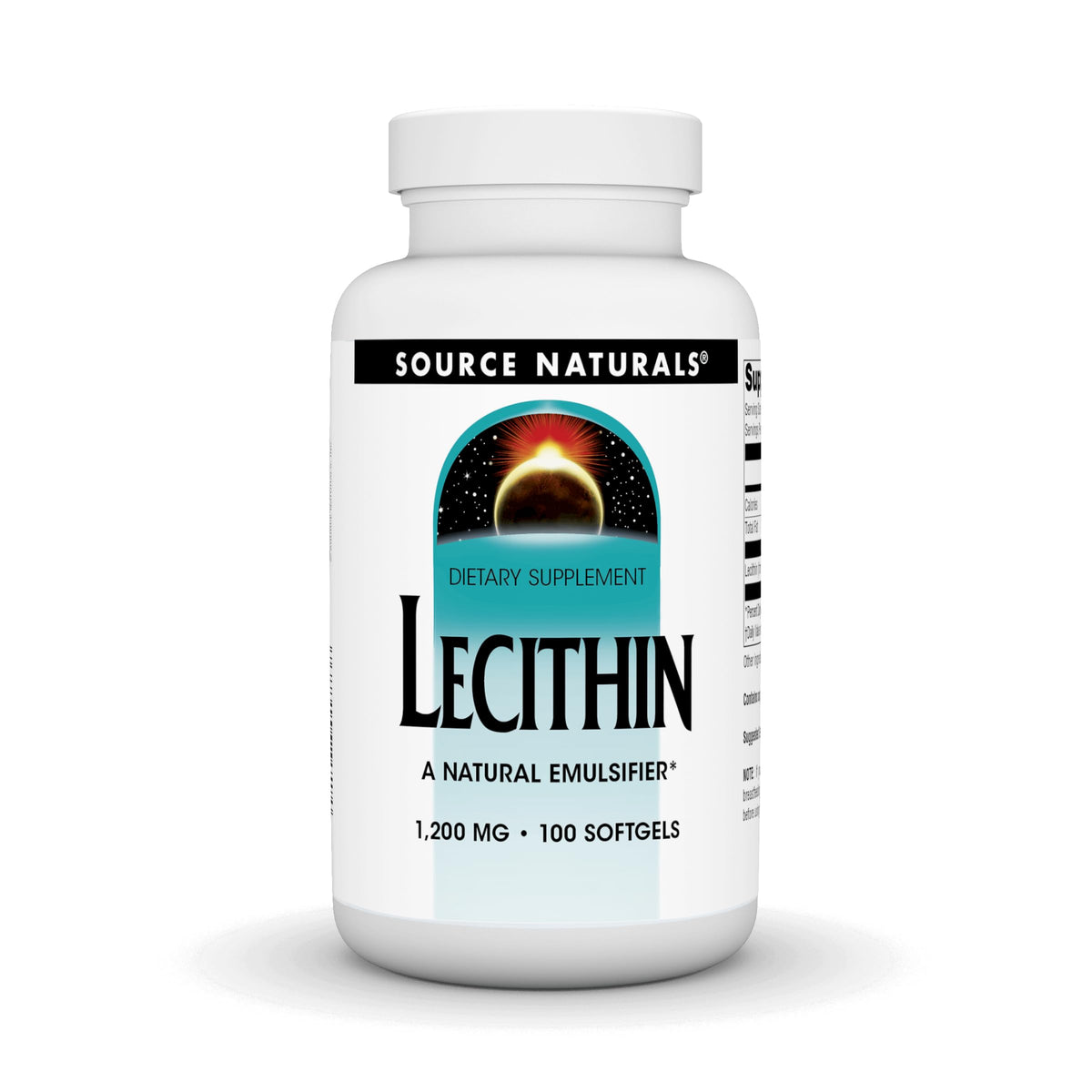 Source Naturals Lecithin 1200 mg 100 gélules souples vue de face