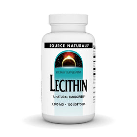 Source Naturals Lecithin 1200 mg 100 gélules souples vue de face