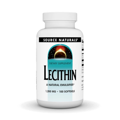 Source Naturals Lecithin 1200 mg 100 gélules souples vue de face