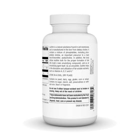 Source Naturals Lecithin 1200 mg gélules souples sur fond blanc