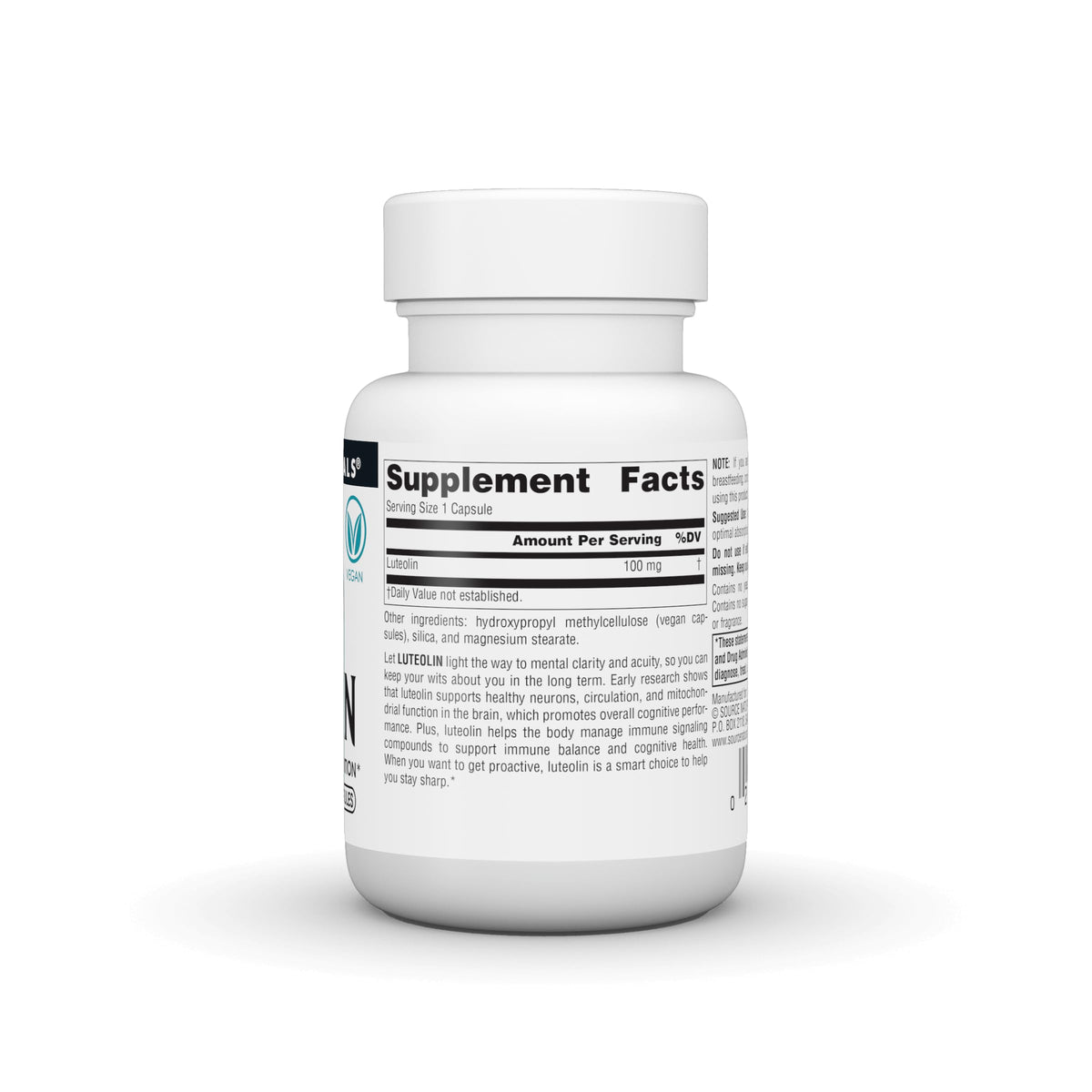 Source Naturals Luteolin 100 mg capsules végétales, dosage recommandé
