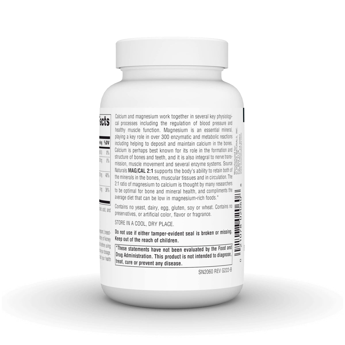 Source Naturals Mag/Cal 2:1 capsules avec dosage recommandé