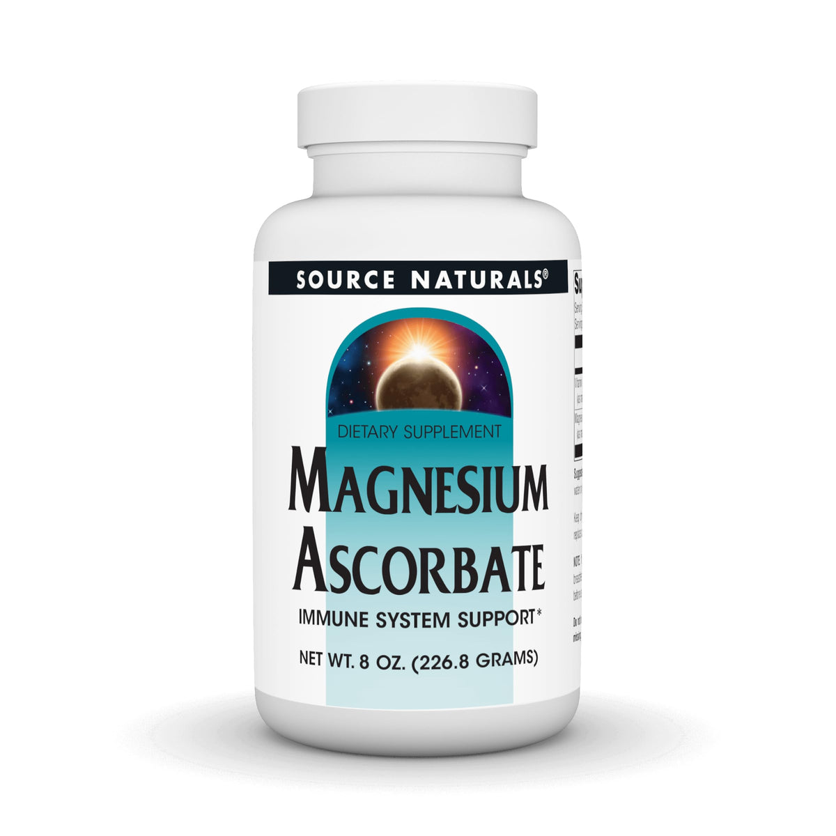 Source Naturals Magnésium Ascorbate Poudre 259g vue de face