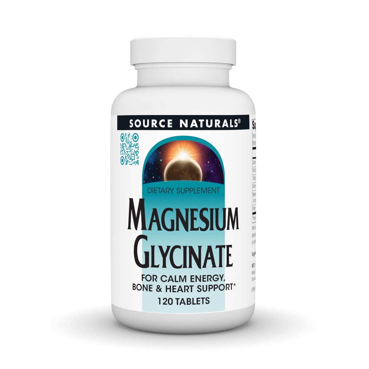 Source Naturals Magnésium Glycinate 120 comprimés vue de face