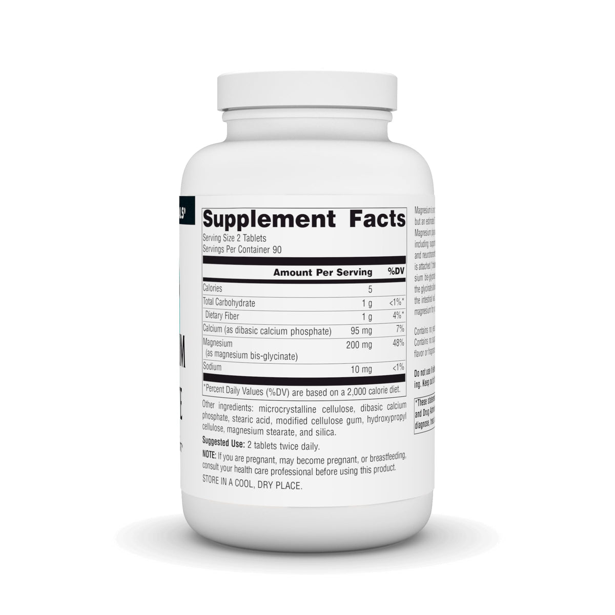 Source Naturals Magnésium Glycinate 180 comprimés sur fond neutre