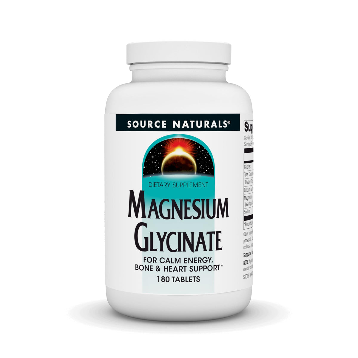 Source Naturals Magnésium Glycinate 180 comprimés vue de face