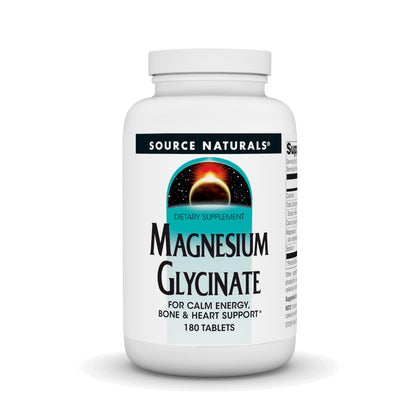 Source Naturals Magnésium Glycinate 180 comprimés vue de face
